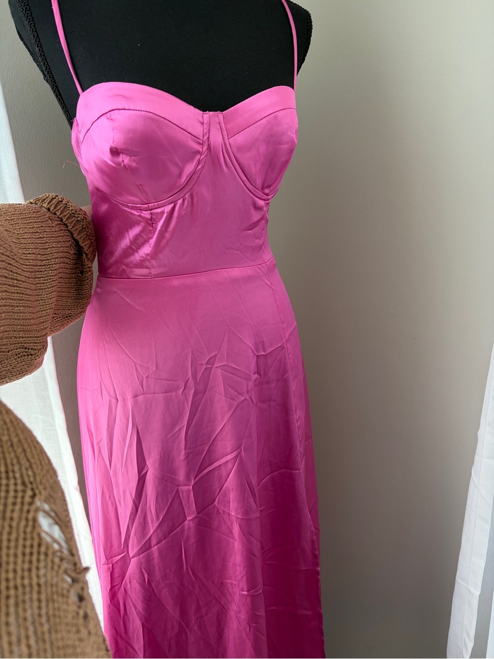 Vintage Tagless Satin Dress Bustier Style Top size S/M